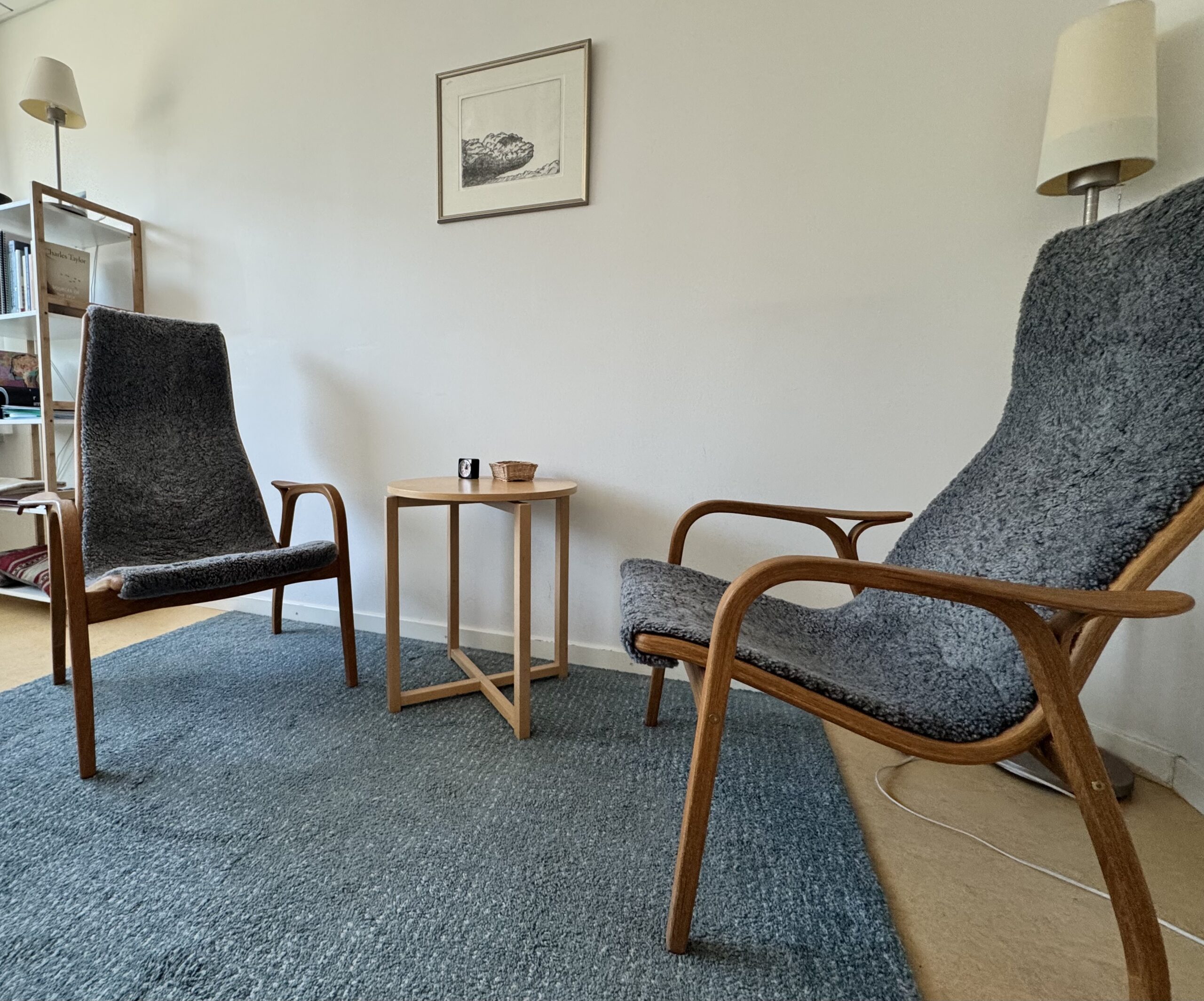 Samtalsrum för psykoterapi hos Arke Psykologi på Södermalm