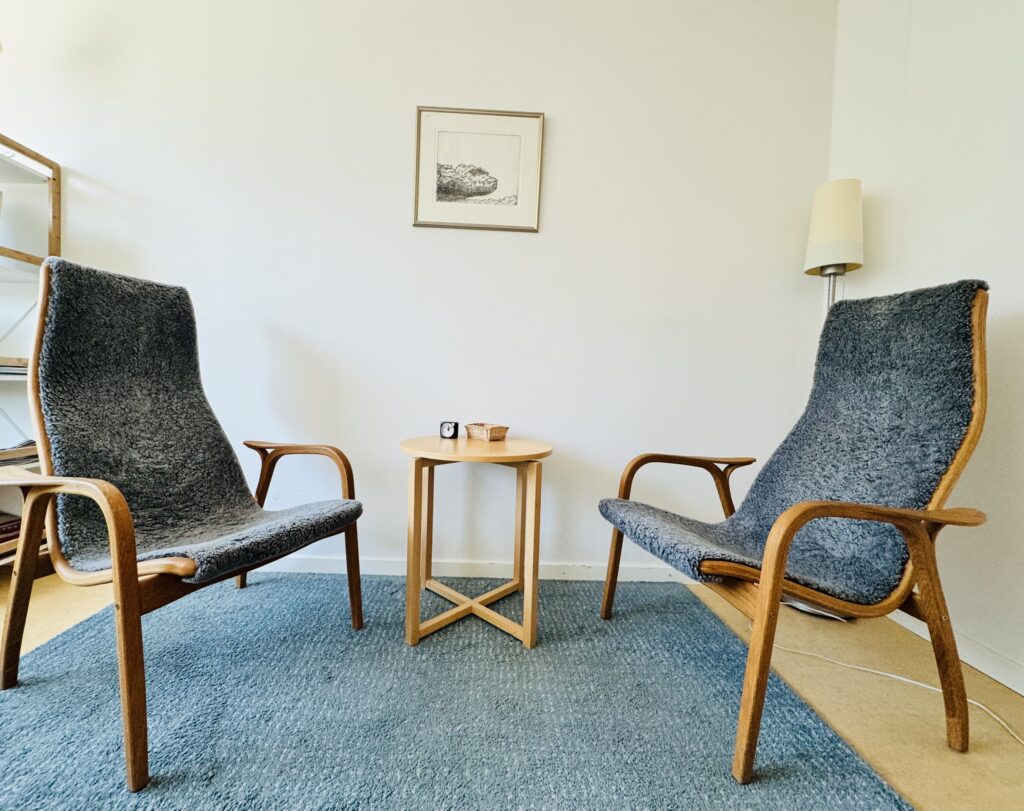 Mottagningsrum hos Arke Psykologi på Södermalm