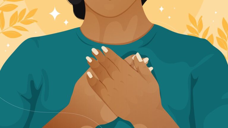 Person som andas lugnt som illustration av ångest, stress och kroppslig återhämtning.